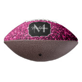 Hete roze faux glitter sparkle Monogram naam American Football (Gedraaid 270)