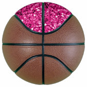 Hete roze faux glitter sparkle Monogram naam Basketbal (Rechts)