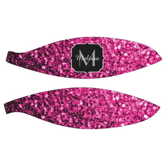 Hete roze faux glitter sparkle Monogram naam Basketbal (Panelen)