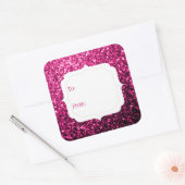 Hete roze faux glitter sparkles Gift Label Sticker (Envelop)