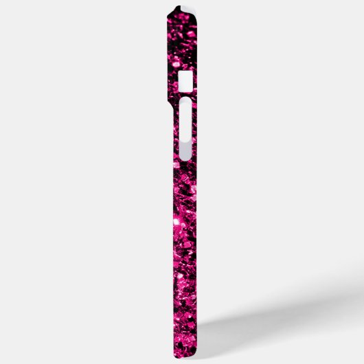 Hete roze faux glitters sprankelt Jouw tekst Case-Mate iPhone Case (Achterkant / Links)