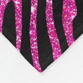 Hete Roze Faux schittert het Gestreepte Patroon Fleece Deken (Hoek)