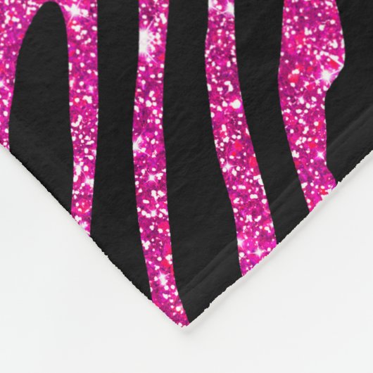 Hete Roze Faux schittert het Gestreepte Patroon Fleece Deken (Hoek)