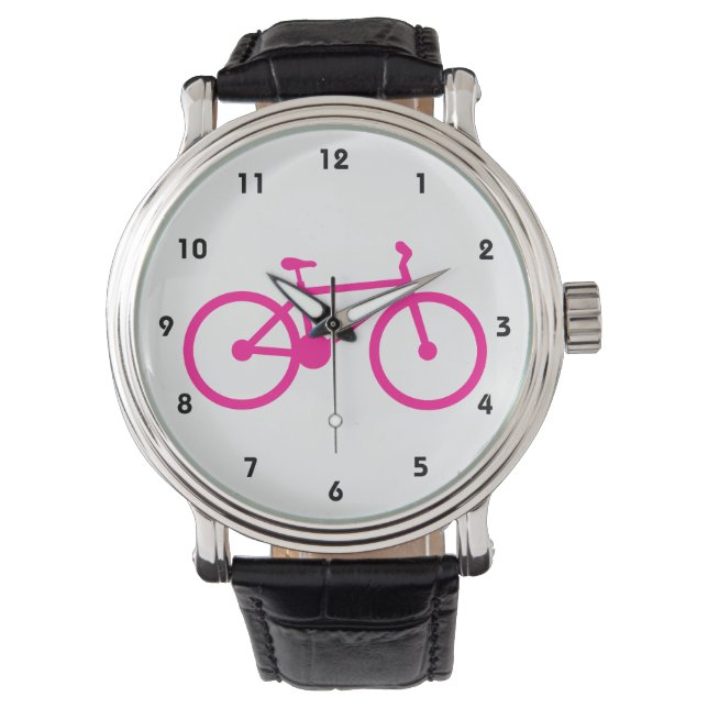 Hete Roze Fiets; fiets Horloge (Voorkant)