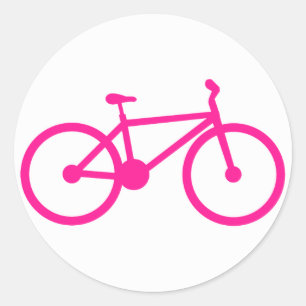Hete Roze Fiets; fiets Ronde Sticker