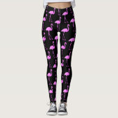 Hete roze flamingo vogel drukt yoga en werkout af leggings (Voorkant)