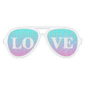 hete roze Fuschia turquoise ombre bruiloft gunst Aviator Zonnebril (Voorkant)