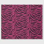 Hete Roze Gestreepte Dierlijke Druk Cadeaupapier (Vlak)