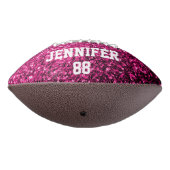Hete roze glitter sprankelt Jouw naam Team American Football (Gedraaid 270)
