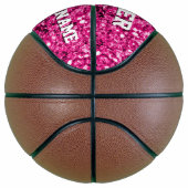 Hete roze glitter sprankelt Jouw naam Team Basketbal (Rechts)