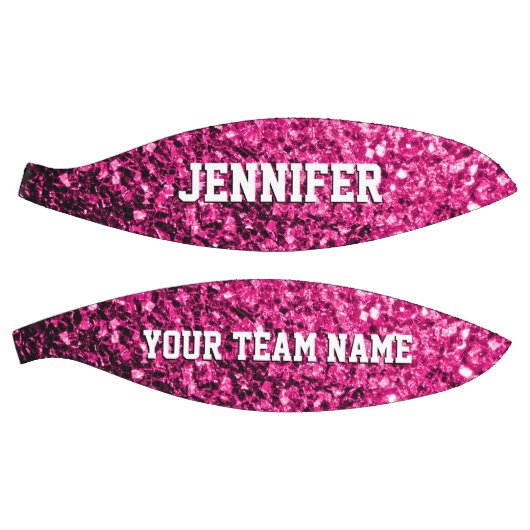 Hete roze glitter sprankelt Jouw naam Team Basketbal (Panelen)