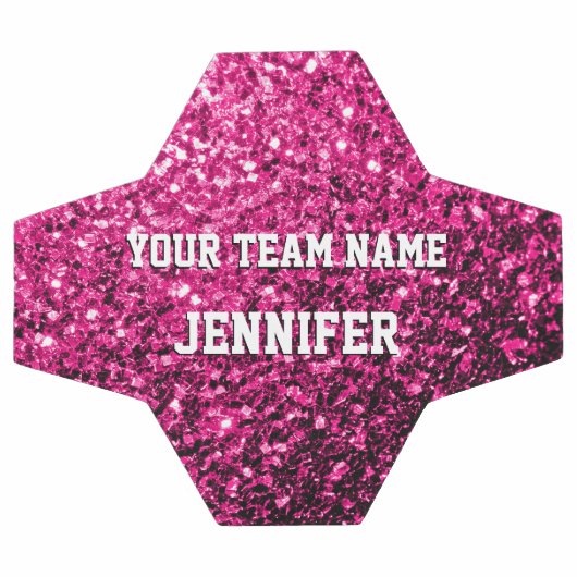 Hete roze glitter sprankelt Jouw naam Team Voetbal (Enkel)