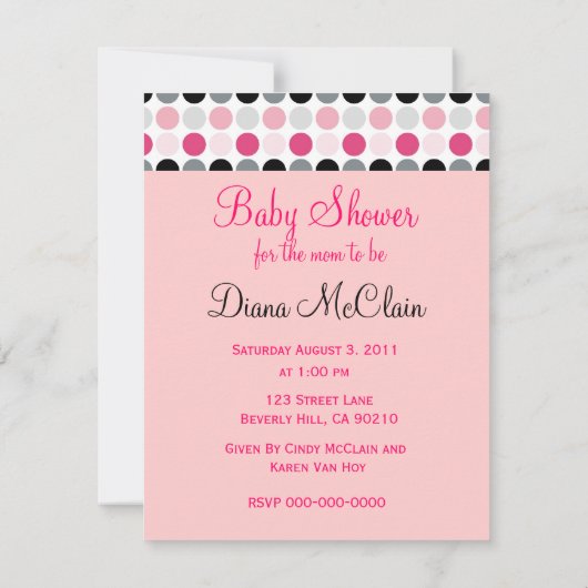 Hete roze, grijze, lichtroze en zwarte poolpunten kaart (Achterkant)