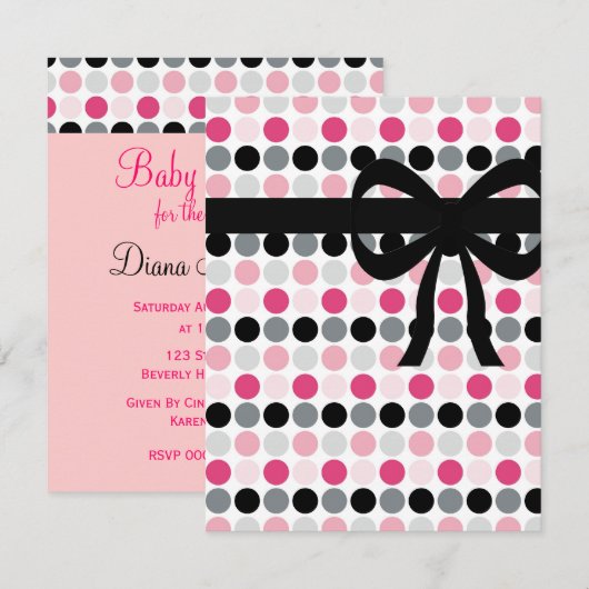 Hete roze, grijze, lichtroze en zwarte poolpunten kaart (Voorkant / Achterkant)