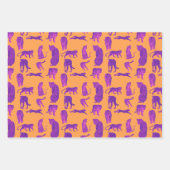 Hete Roze Grote Katten in Neon Sinaasappel & Blauw Inpakpapier Vel (Voorkant 2)