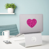 Hete roze hartritmeffels sticker (Laptop op bureau)
