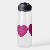 Hete roze hartritmeffels waterfles (Voorkant)