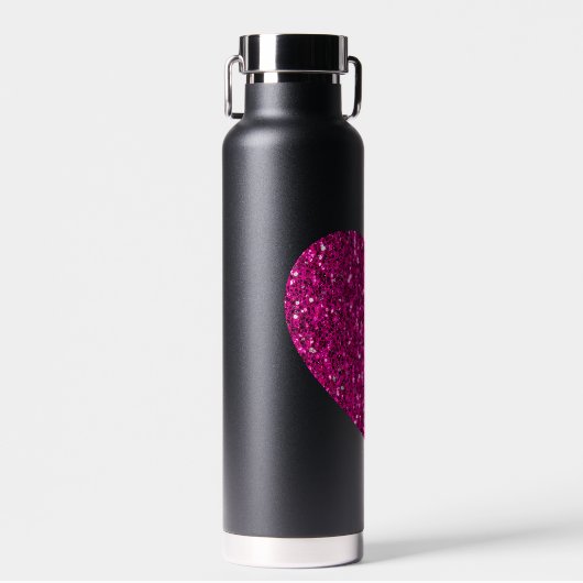 Hete roze hartritmeffels waterfles (Voorkant)