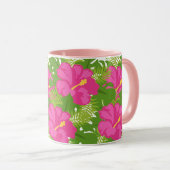HETE ROZE HIBISCUS BLOEM MOK (Voorkant rechts)