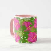 HETE ROZE HIBISCUS BLOEM MOK (Voorkant links)