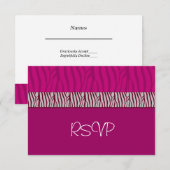 Hete Roze Huwelijks RSVP Kaartje (Voorkant / Achterkant)