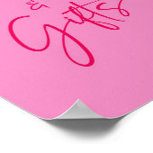 Hete Roze Kaarten en Geschenken Feestbord Poster (Hoek)