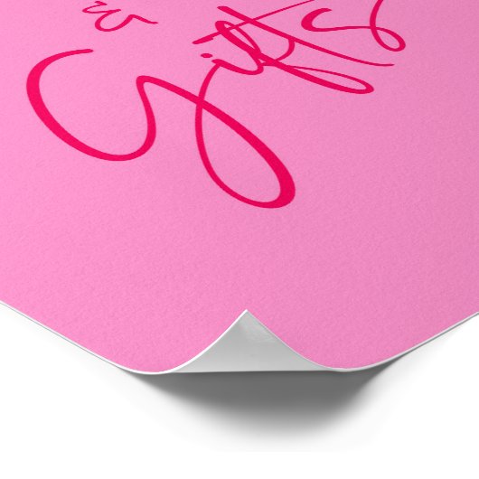 Hete Roze Kaarten en Geschenken Feestbord Poster (Hoek)