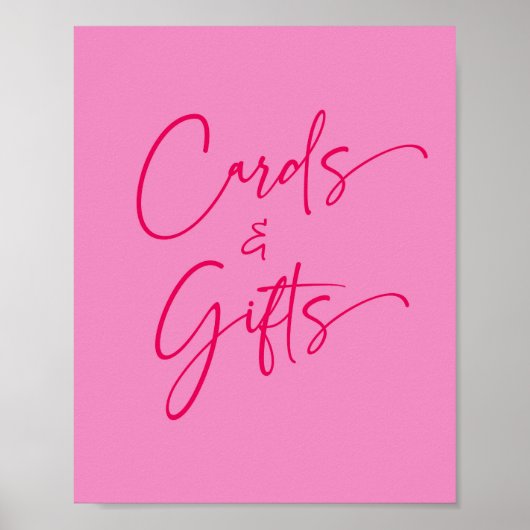 Hete Roze Kaarten en Geschenken Feestbord Poster (Voorkant)