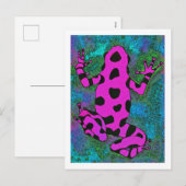 Hete Roze Kikker met Zwarte Vlekken Feestdagenkaart (Voorkant / Achterkant)