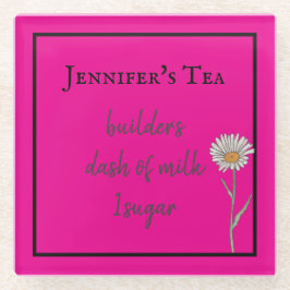 Hete Roze Koffie of Thee voorkeuren Aanpassen Glazen Onderzetter