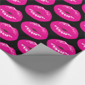 Hete Roze Lippen Glamoureus Illustratiepatroon Cadeaupapier (Hoek)