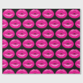 Hete Roze Lippen Glamoureus Illustratiepatroon Cadeaupapier (Vlak)
