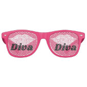 Hete Roze Lippen Sparkle Diamonds Diva Retro Zonnebril (Voorkant)