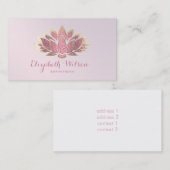 hete roze lotusbloem visitekaartje (Voorkant / Achterkant)