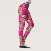 Hete Roze Luipaardprint Patchwork Leggings (Rechts)