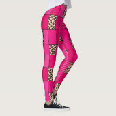 Hete Roze Luipaardprint Patchwork Leggings (Rechts)