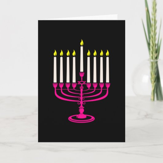 hete roze menorah hanukkah poerim (Voorkant)