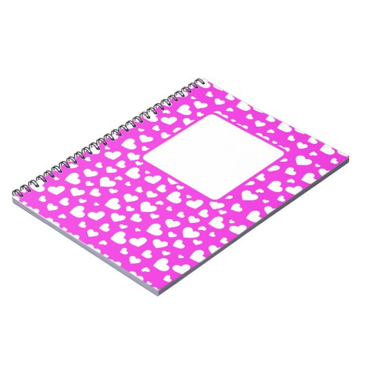 HETE ROZE MET WITTE VALENTIJN LIEFDE HARTEN NOTITIEBOEK (Linkerzijde)