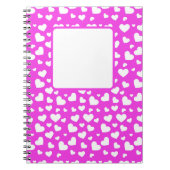 HETE ROZE MET WITTE VALENTIJN LIEFDE HARTEN NOTITIEBOEK (Voorkant)