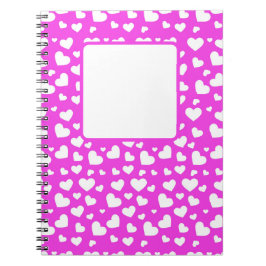 HETE ROZE MET WITTE VALENTIJN LIEFDE HARTEN NOTITIEBOEK