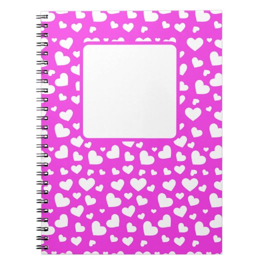 HETE ROZE MET WITTE VALENTIJN LIEFDE HARTEN NOTITIEBOEK (Voorkant)