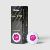 Hete roze naam monogram initialen golfballen (Verpakking)