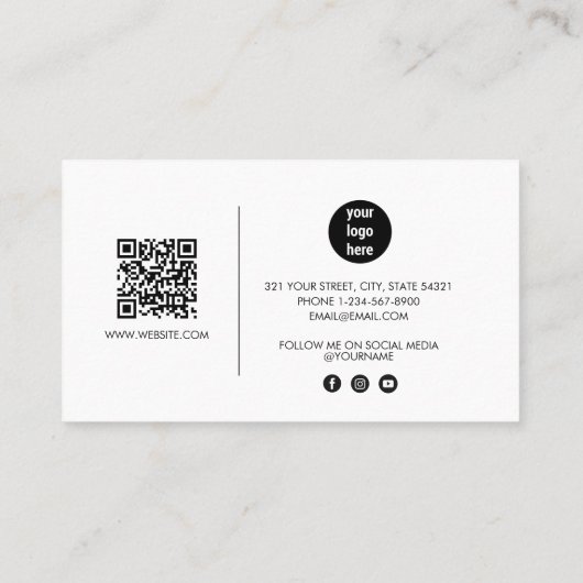 Hete Roze Nagels Drip Nail Art Manicure QR Code Visitekaartje (Achterkant)