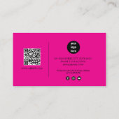 Hete Roze Nagels Drip Nail Art Manicure QR Code Visitekaartje (Achterkant)