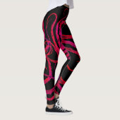 Hete roze octopus tentakels op zwart - Leggings (Rechts)