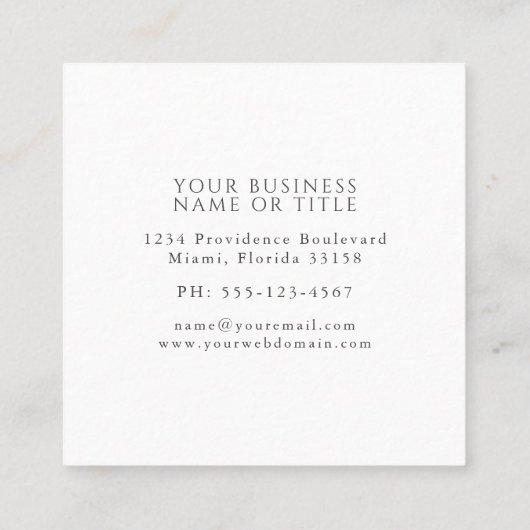 Hete Roze Orchideeën op Monstera Tropische Botanis Vierkante Visitekaartje (Achterkant)