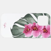 Hete roze orchideeën tropische flora met Jouw naam Case-Mate iPhone Case (Achterkant (horizontaal))