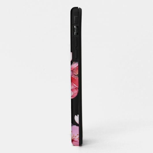Hete Roze Rode Kersenbloesems Zwarte Achtergrond Case-Mate iPhone Case (Achterkant/links)