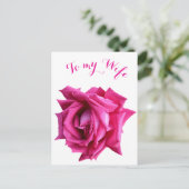  hete roze roos bloemen Happy Valentijn liefde Briefkaart (Staand voorkant)