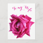  hete roze roos bloemen Happy Valentijn liefde Briefkaart (Voorkant)